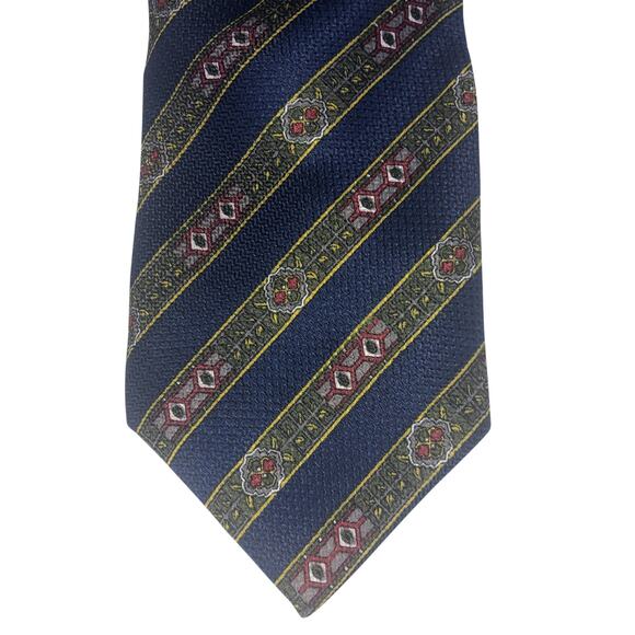 Blue and Green Diagonal Stripe Tie - Picture 4 of 6